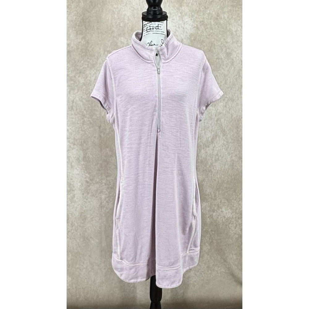 Tommy Bahama Tobago Bay Dress Size XL Lilac Purple Half-Zip Short Sleeve Casual